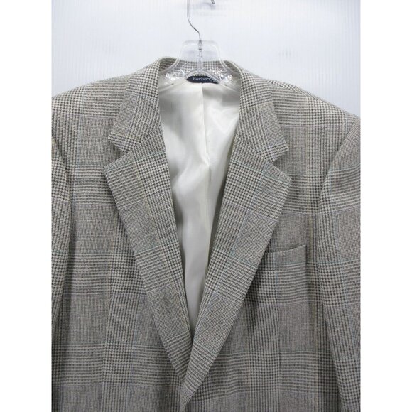 VINTAGE Burberry Sport Coat 40 Blazer Windowpane Houndstooth Jacket - Picture 2 of 13